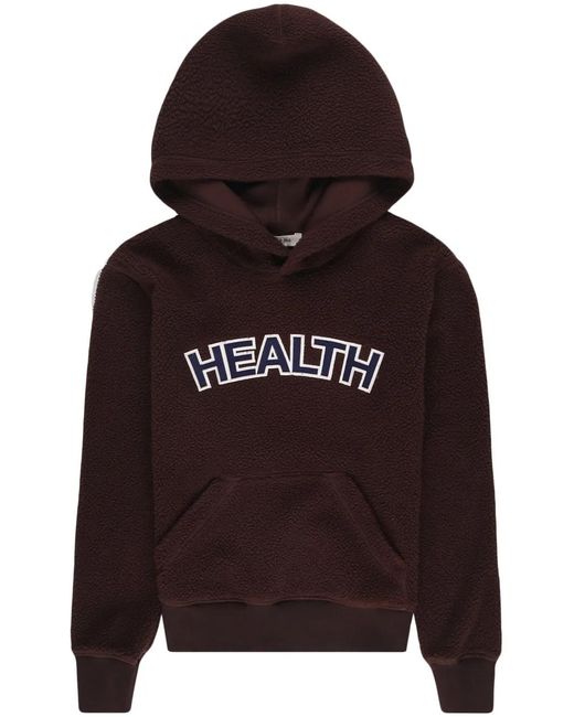 Sporty & Rich Brown Slogan-Patch Fleece Hoodie