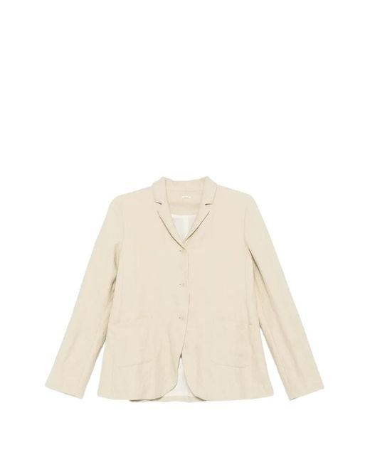 Apuntob Natural Notched-Lapel Button-Up Blazer