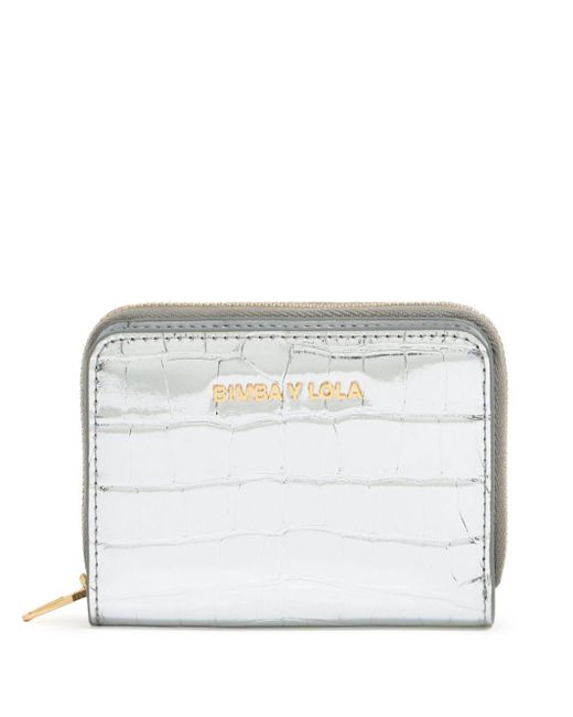 Bimba Y Lola White Logo-lettering Wallet