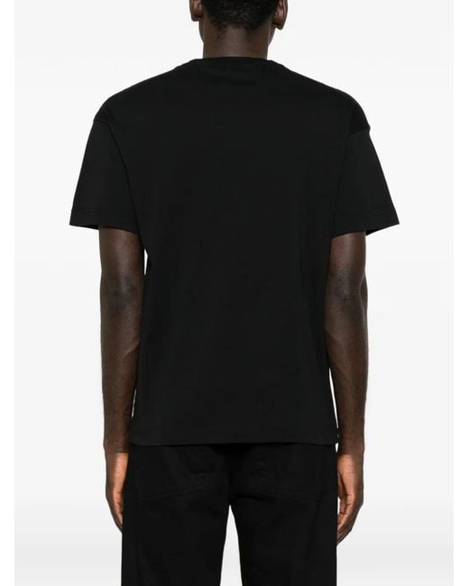 Palm Angels Black Stamp Logo Printed T-Shirt for men