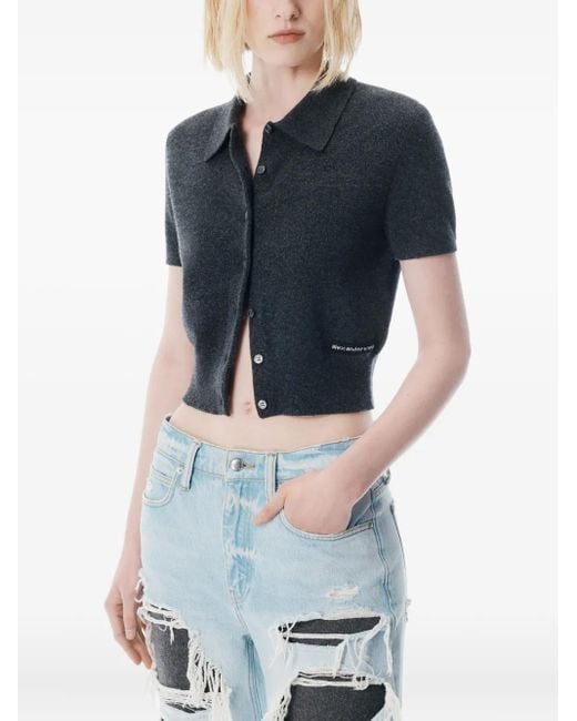 Cardigan Con Applicazione di Alexander Wang in Black