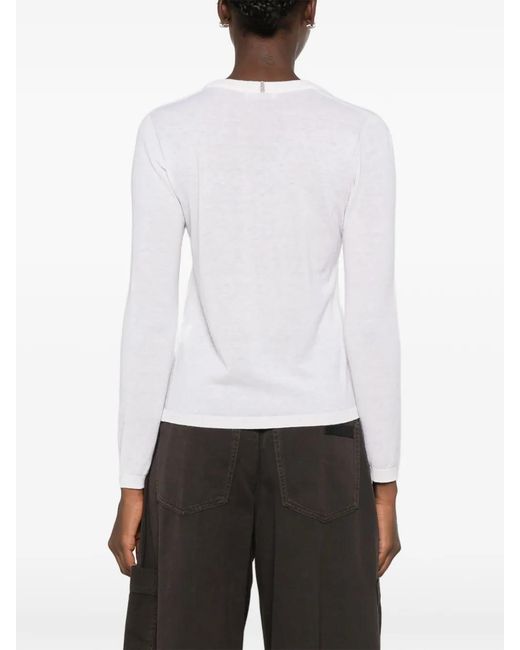 Panicale White Pullover Mit V-Ausschnitt