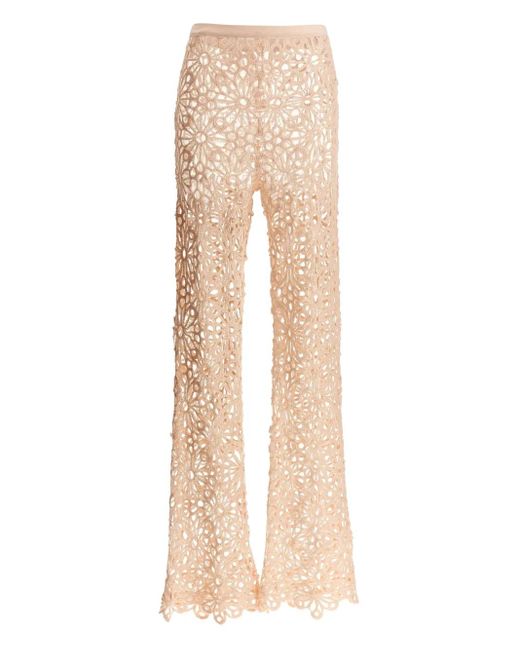 Norma Kamali 'crochet' Broek in het Natural