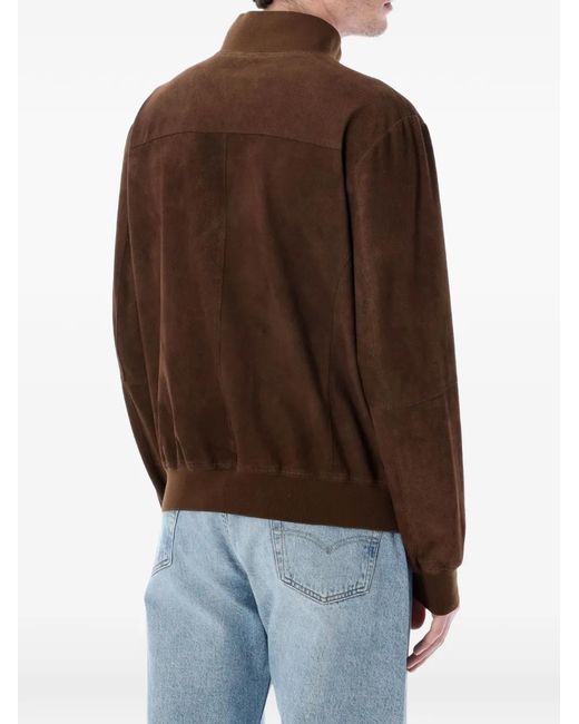 S.W.O.R.D Brown Veste En Cuir À Boutonnière for men