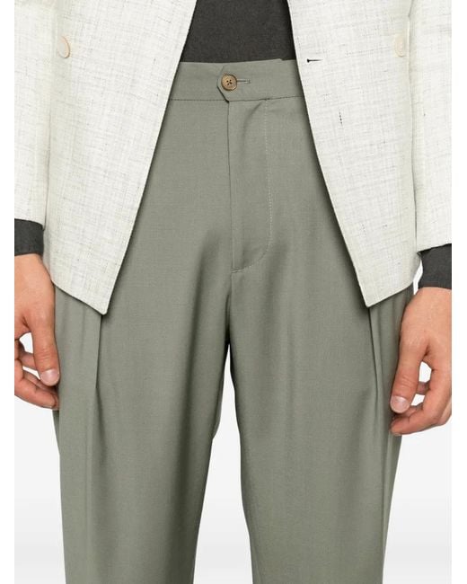 Briglia 1949 Green Portobello Pleated Trousers for men