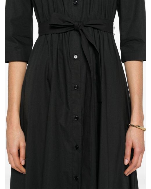 Robe-chemise en popeline à taille ceinturée Patrizia Pepe en coloris Black