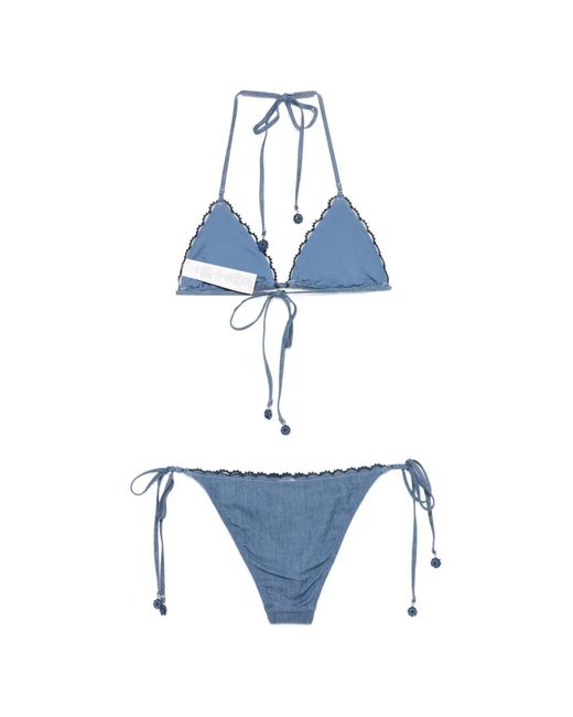 Zimmermann Blue Embroidered Swimwear