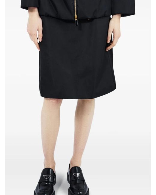 Prada Black Logo-Triangle Skirt