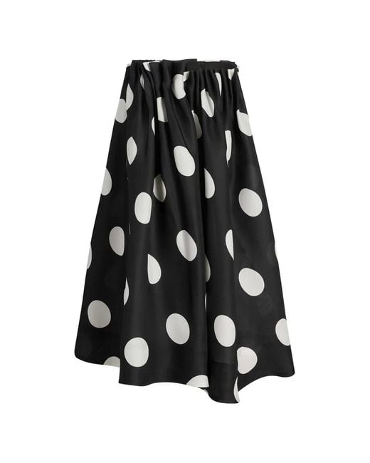 Khaite White Polka-Dot Skirt