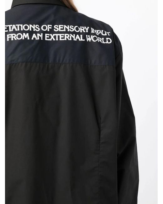 Raf Simons Black Embroidered Lettering Cotton Shirt
