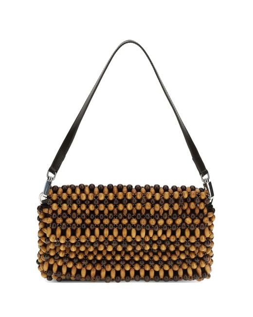 Staud Metallic Timmy Bead-Embellished Shoulder Bag