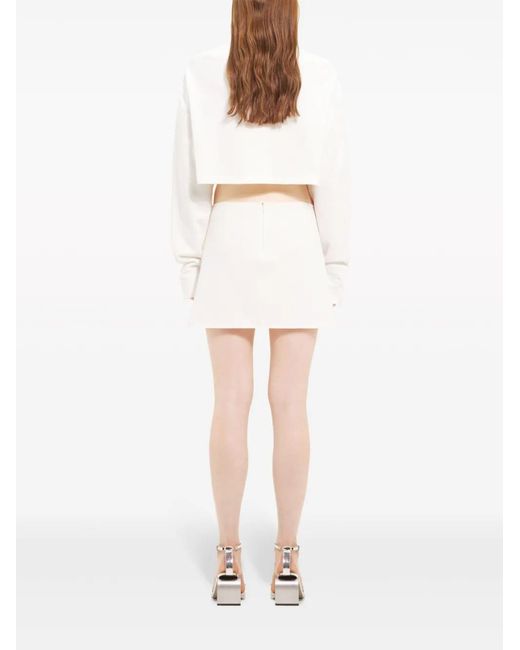 Courreges White Cropped Cocoon Sweatshirt