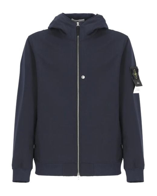 Stone Island Blue Logo Blouson Jacket for men