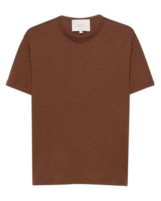 Studio Nicholson Brown Short-sleeve Cotton T-shirt