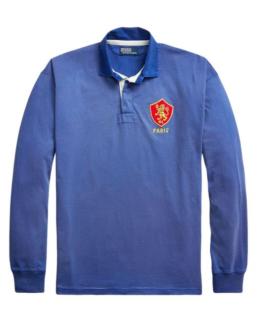 Polo Ralph Lauren Blue Logo-appliqué Cotton Polo Shirt for men