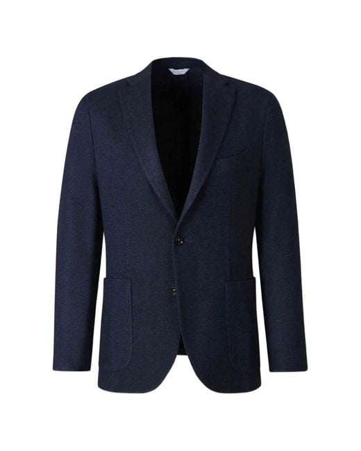 Boglioli Blue Single-Breasted Blazer for men