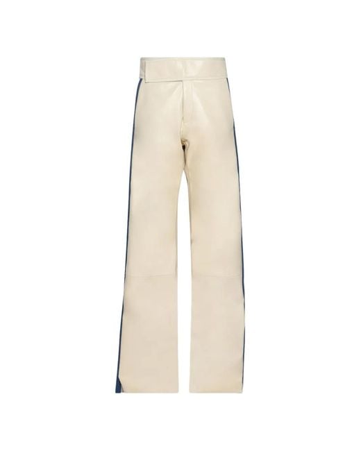 Marking Distance White Easyrider Leather Trousers for men