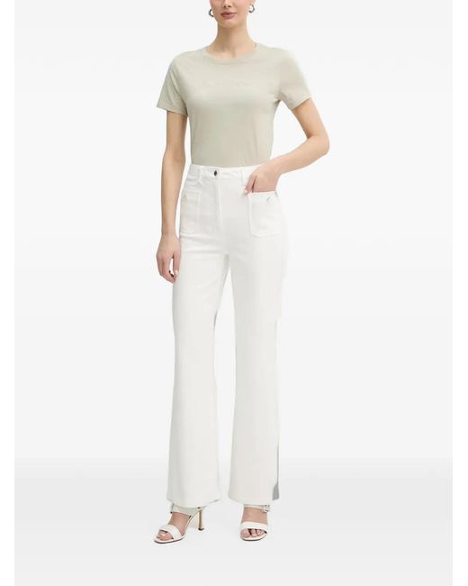 Morgan White Patch-Pocket Jeans