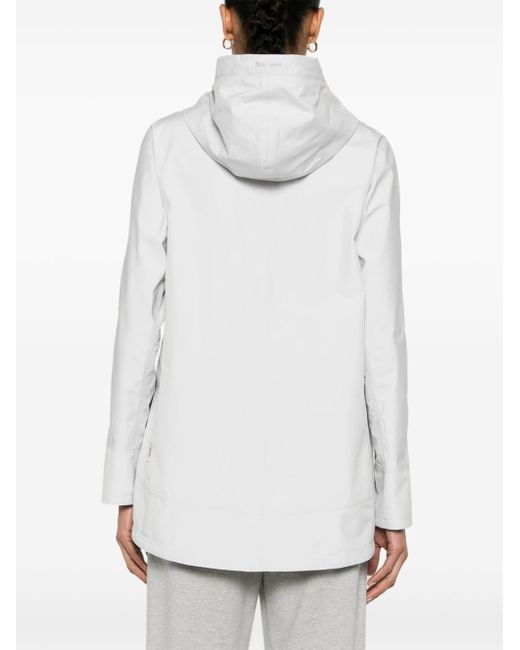 Herno White Waterproof Hooded Jacket