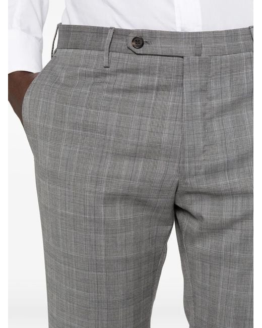 Incotex Gray Check Trousers for men
