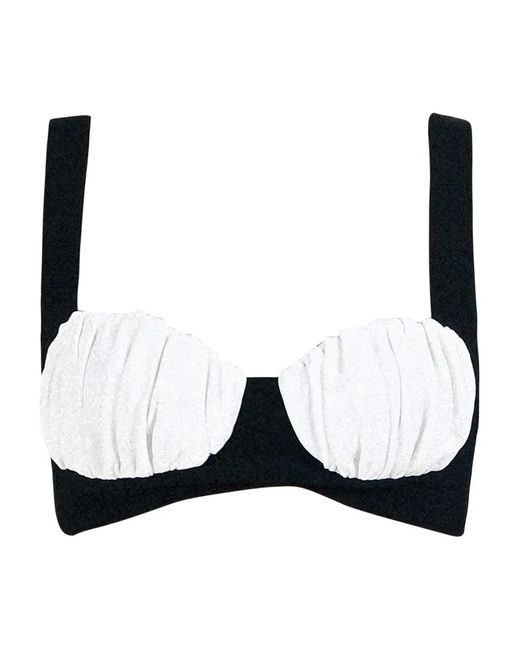 ROWEN ROSE Black Gathered-Cup Bra