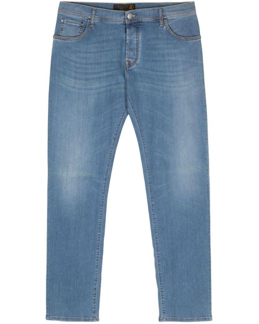 Corneliani Jeans Met Toelopende Pijpen in het Blue voor heren