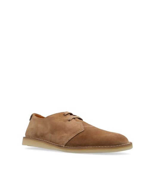 Dolce & Gabbana Brown Logo-Tag Suede Derby Shoes for men