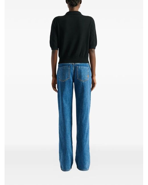 Balmain Black Knitted 3-Button Polo