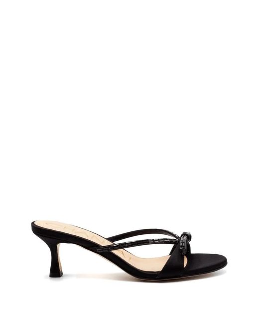 Chantal White Jewel-Effect Appliqué Satin Sandals