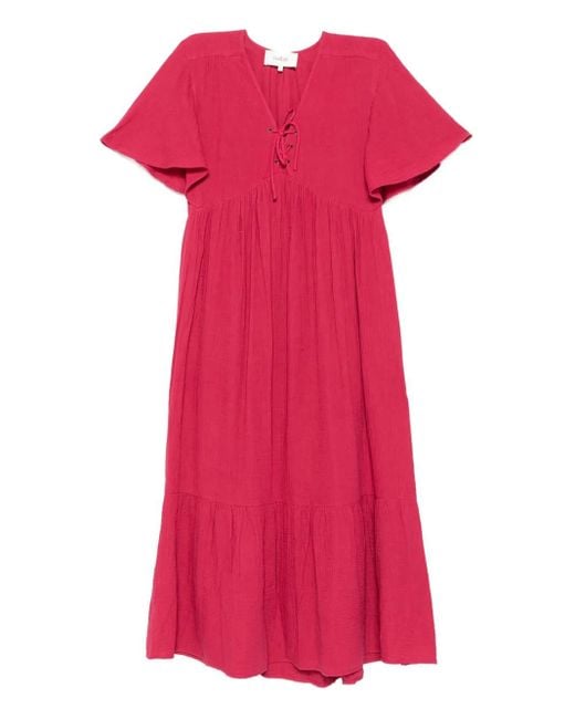 Robe Mi-Longue À Détail De Laçage Ba&sh en coloris Pink