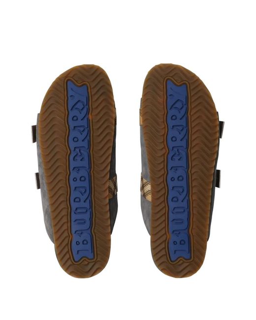Burberry White Check Suede Urchin Sandals for men