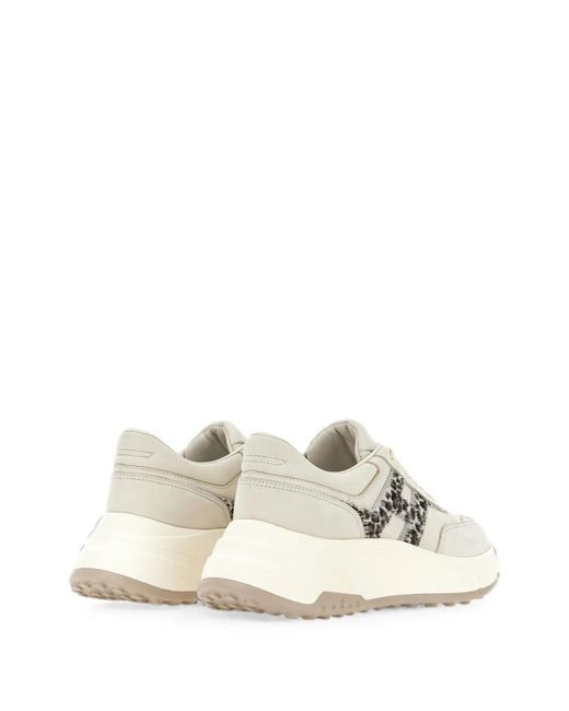 Hogan White Hi-Fi Leopard-Print Sneakers