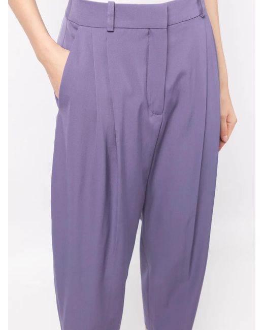 Stella McCartney Blue Stretch-Wool Cropped Trousers