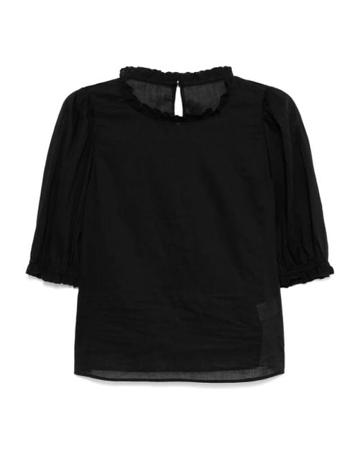 To b. by agnès b. スカラップレース ブラウス Black
