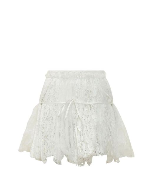 J.W. Anderson White Lace-Trim Tie-Fastening Skirt