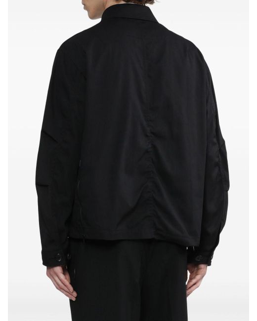 メンズ Undercover ロゴパッチ ツイルシャツジャケット Black