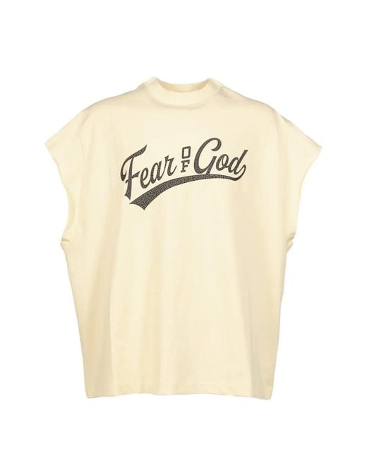 Essentials White Graphic-Print Cut-Off T-Shirt for men