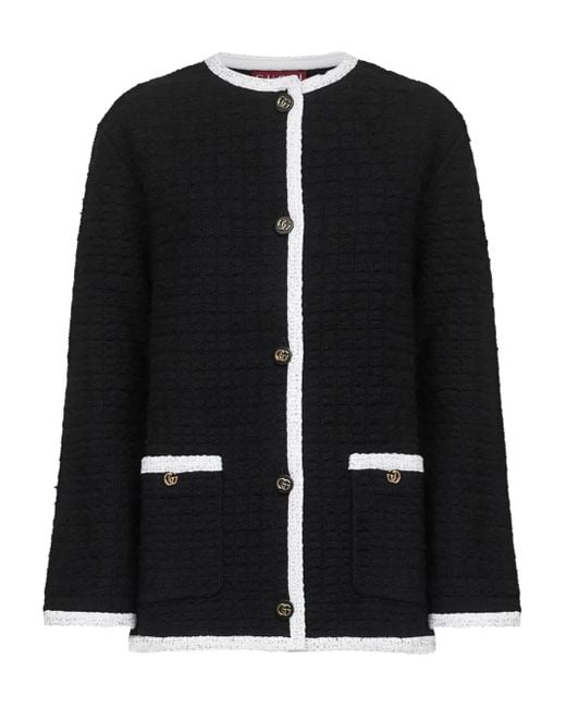 Gucci バイカラーカーディガン Black