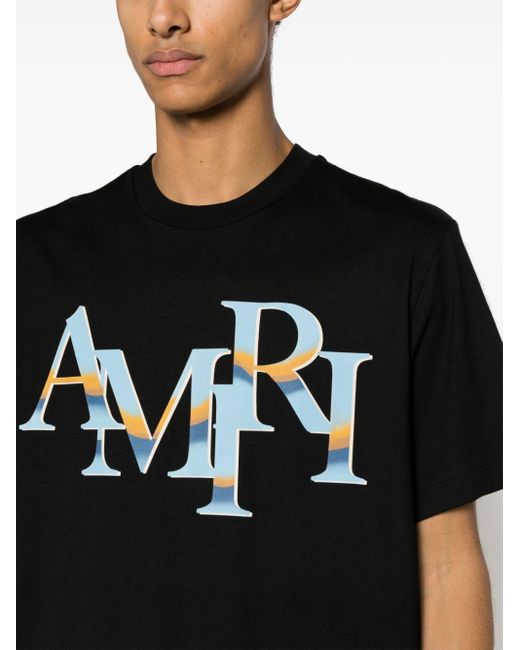 Amiri Katoenen T-shirt Met Logoprint in het Black voor heren