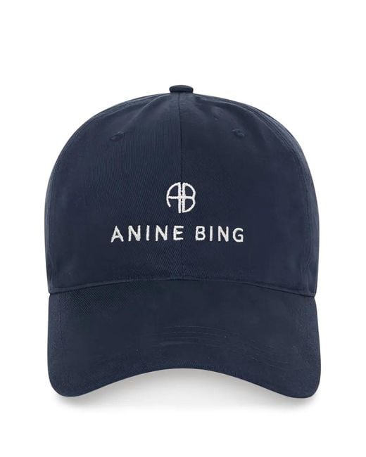 Anine Bing Blue Jeremy Logo Cap