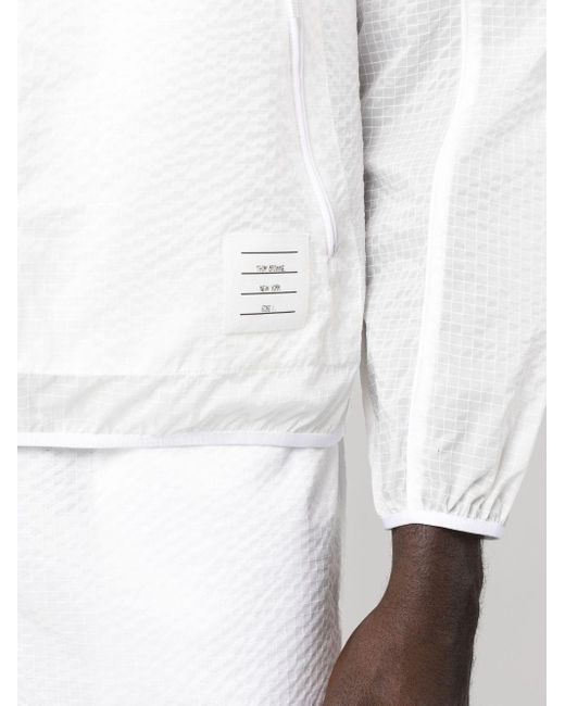 Coupe-vent à détails rayés Thom Browne pour homme en coloris White