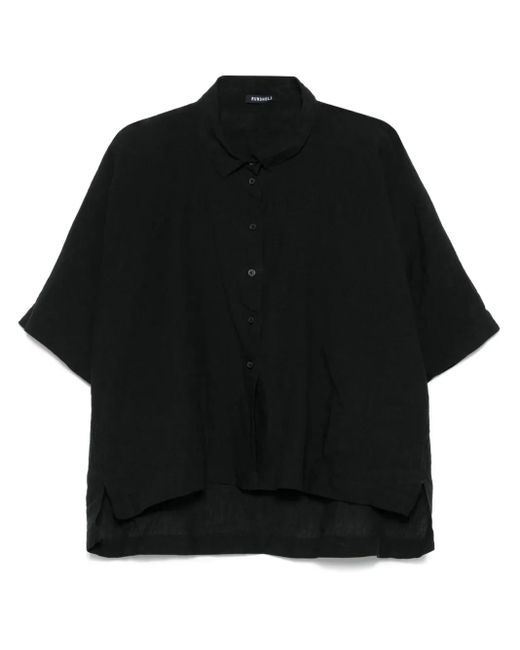 Rundholz リネンシャツ Black