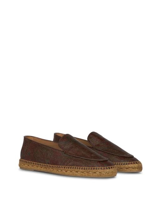 Etro Brown Leather Espadrilles for men