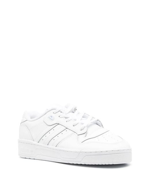 Adidas White Rivalry Logo-Patch Low-Top Sneakers for men