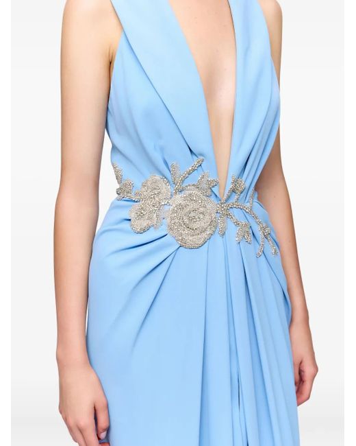 Vestido largo con apliques Ana Radu de color Blue