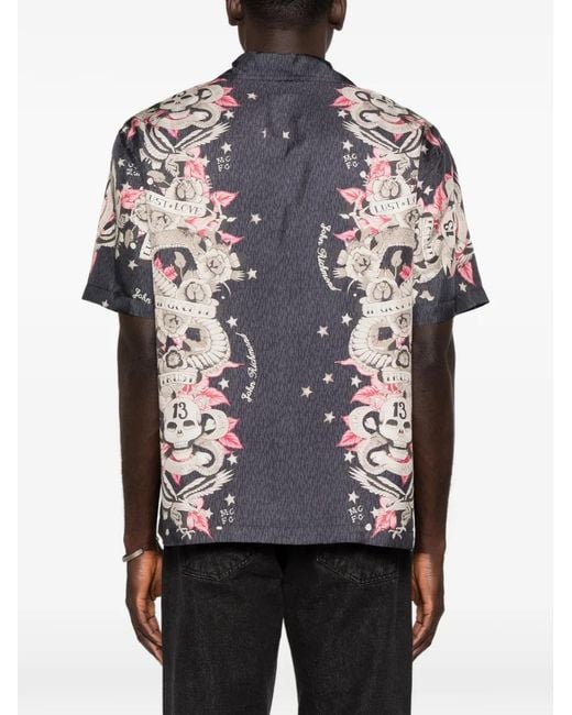 John Richmond Gray Short-Sleeve Shirt for men