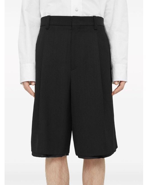 Pantalones cortos con dobladillo a capas Jil Sander de hombre de color Black