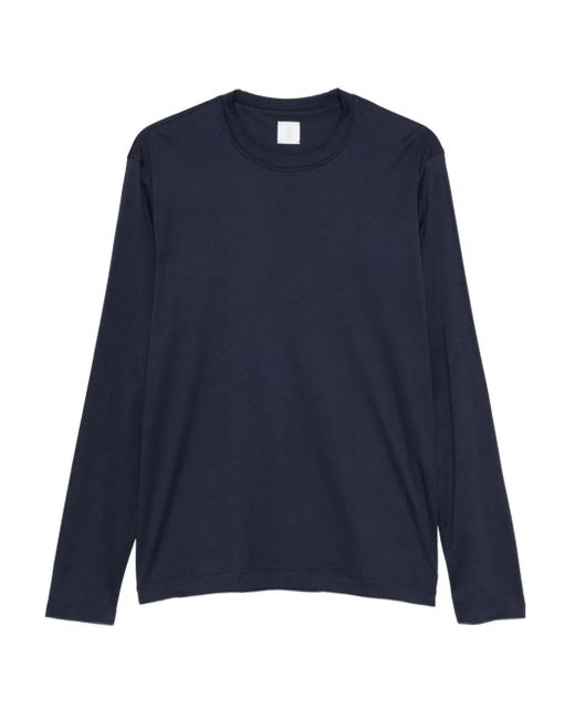 メンズ Eleventy Long-sleeved Crew-neck T-shirt Blue