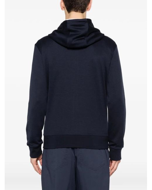 Eleventy Blue Zip-Up Hoodie for men