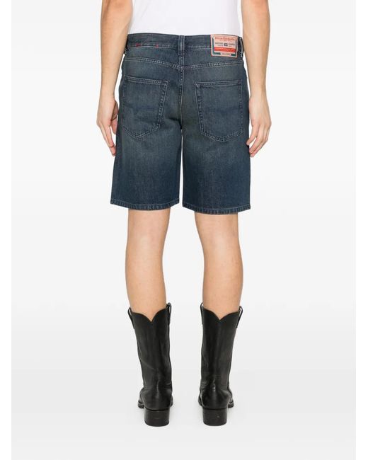 DIESEL Blue Belt-Loop Pocket Shorts for men
